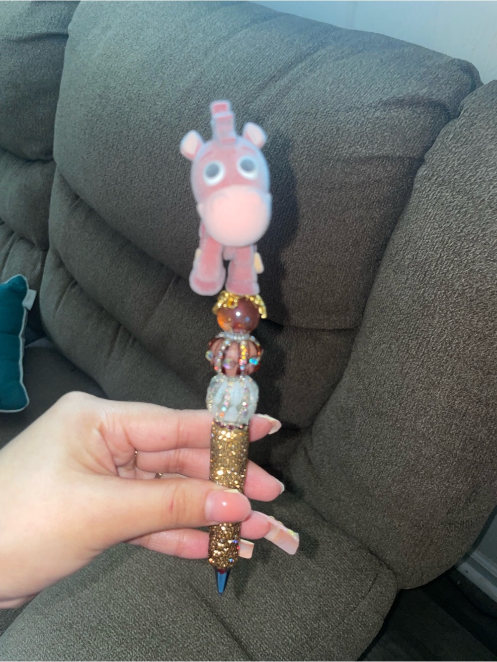 Bullseye pen with glittery rhinestones #toy-story #glitter